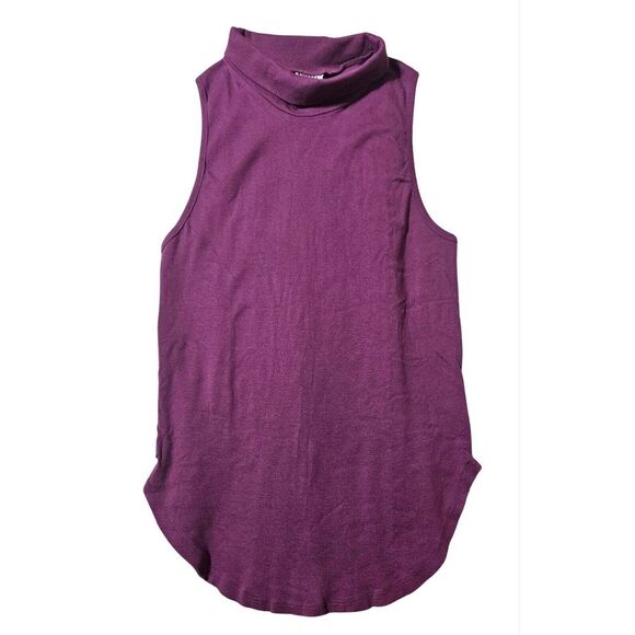 Free People Sleeveless Turtleneck Purple Made In The USA Top Women's S P‎ - Picture 1 of 5